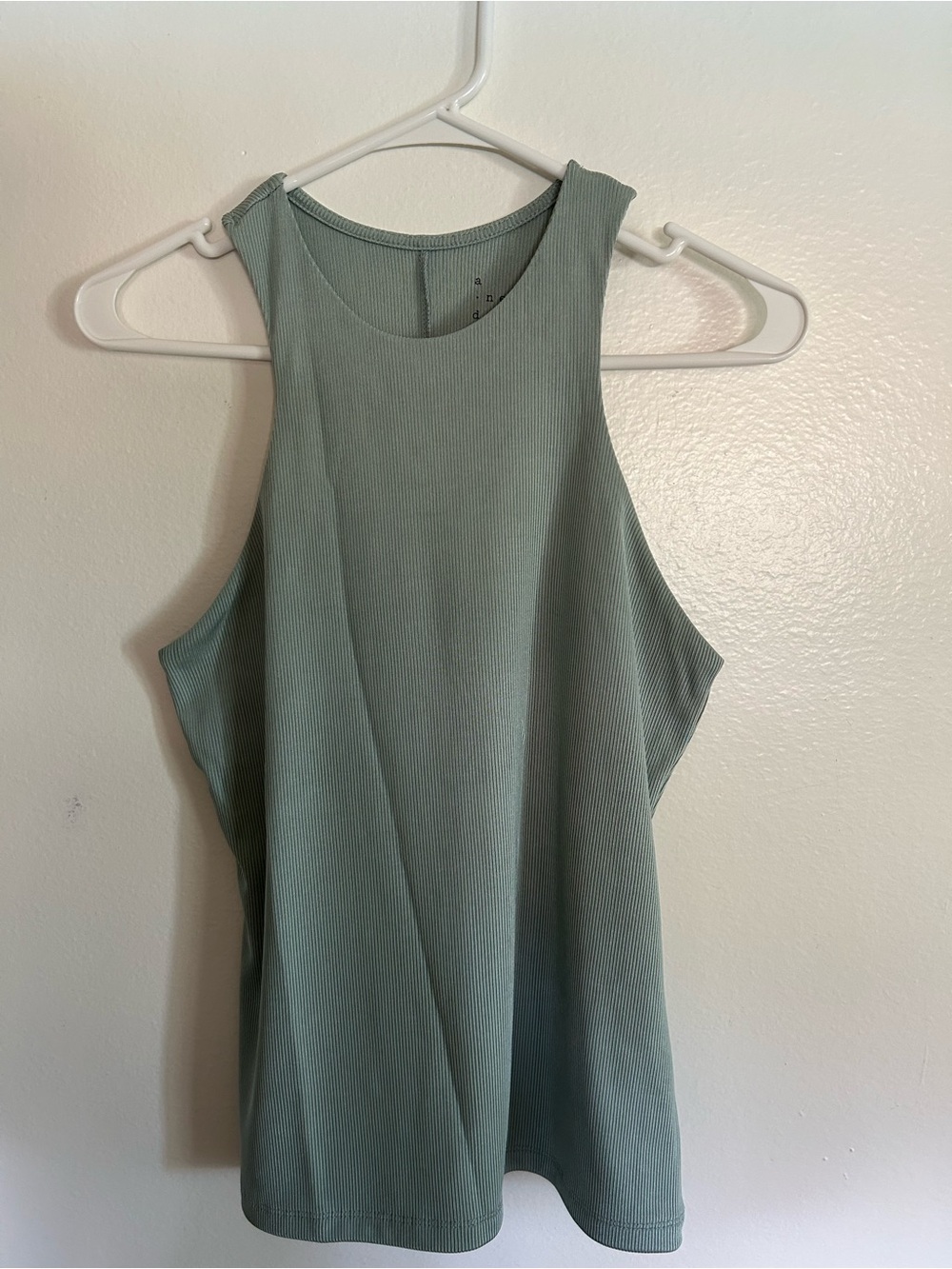 Sleeveless Ribbed Tank in Sage Green